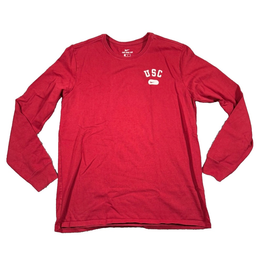 Nike USC Trojans Shirt Mens XL Red Long Sleeve Double Sided Heavyweight Fight On